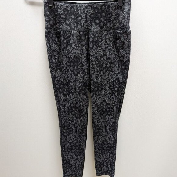 Livi Active Black/Grey Lace Leggings - Picture 1 of 2